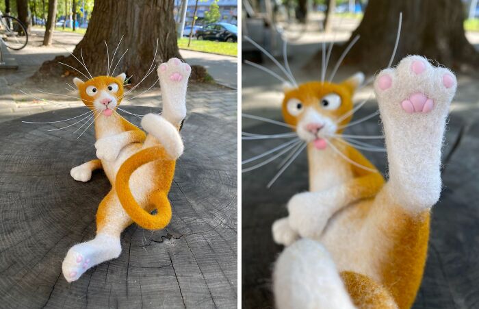 Wait Until You See These Whiskerlicious Felted Cats! (43 Pics)