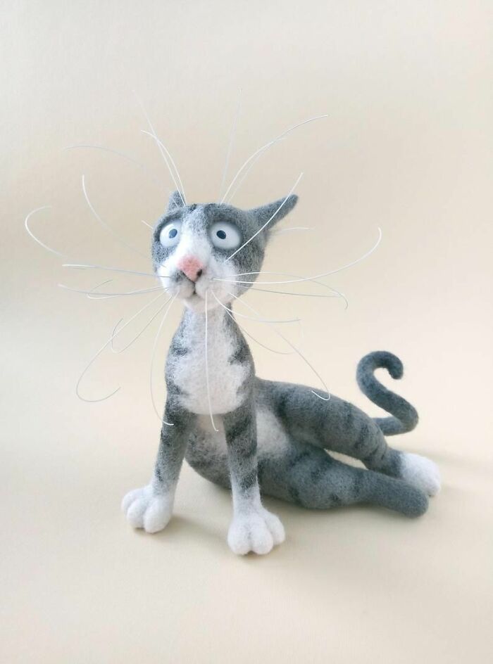 Wait Until You See These Whiskerlicious Felted Cats! (43 Pics)