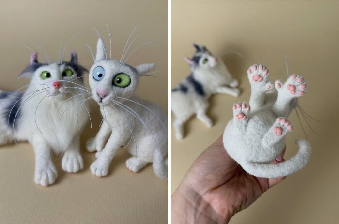 Wait Until You See These Whiskerlicious Felted Cats! (43 Pics)
