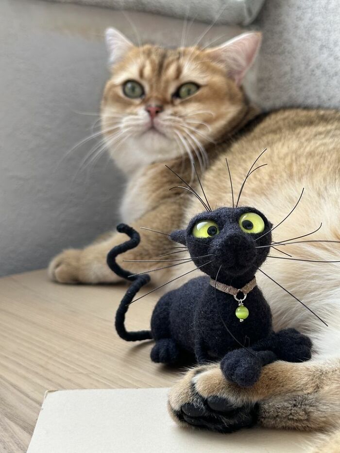 Wait Until You See These Whiskerlicious Felted Cats! (43 Pics)