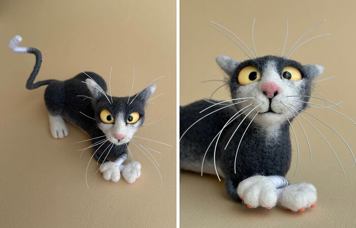 Wait Until You See These Whiskerlicious Felted Cats! (43 Pics)