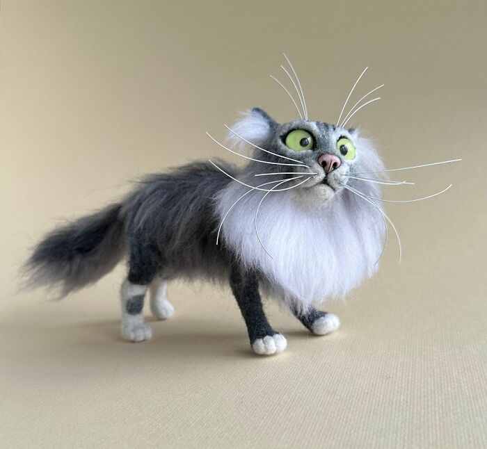 Wait Until You See These Whiskerlicious Felted Cats! (43 Pics)