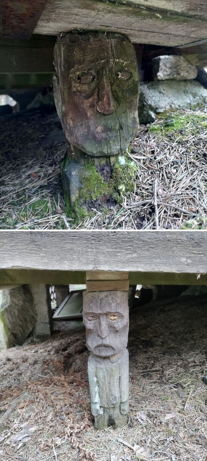 Creepy Statues Lurking Under A 70-Year-Old House