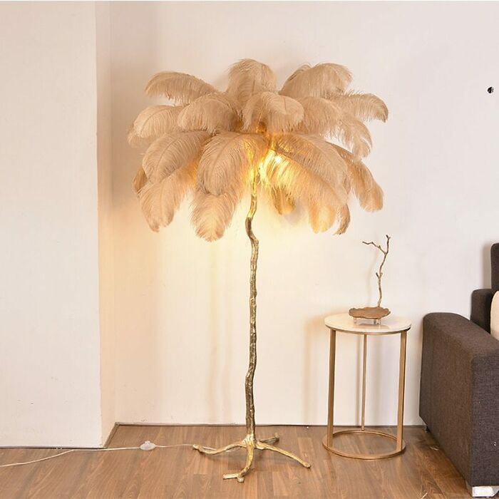 Ostrich Feather Lamp: Fancy But Dusty