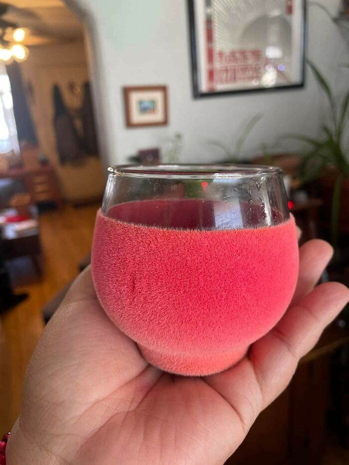 Velvet-Covered Glass That Doesn’t Come Off (Good Luck!)
