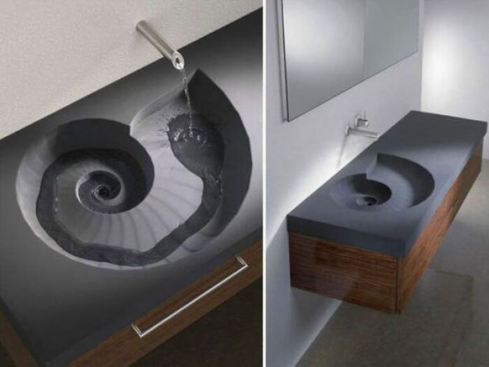 Ammonite Sink: Beautiful But Dust-Bait