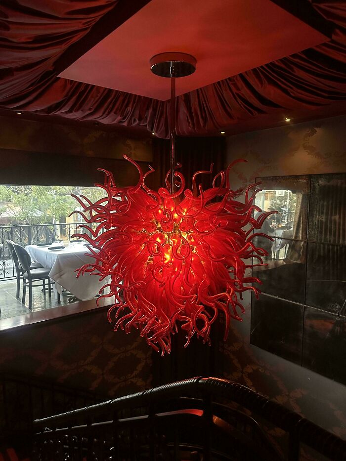 Fancy Steakhouse Chandelier = Dust Magnet Deluxe