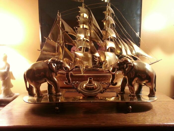 Indian Brass Elephant Oil Lamp From The 1890s—Wild and Wonderful!