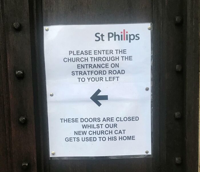 Our New Church Cat Is Shy... So Doors Are Closed