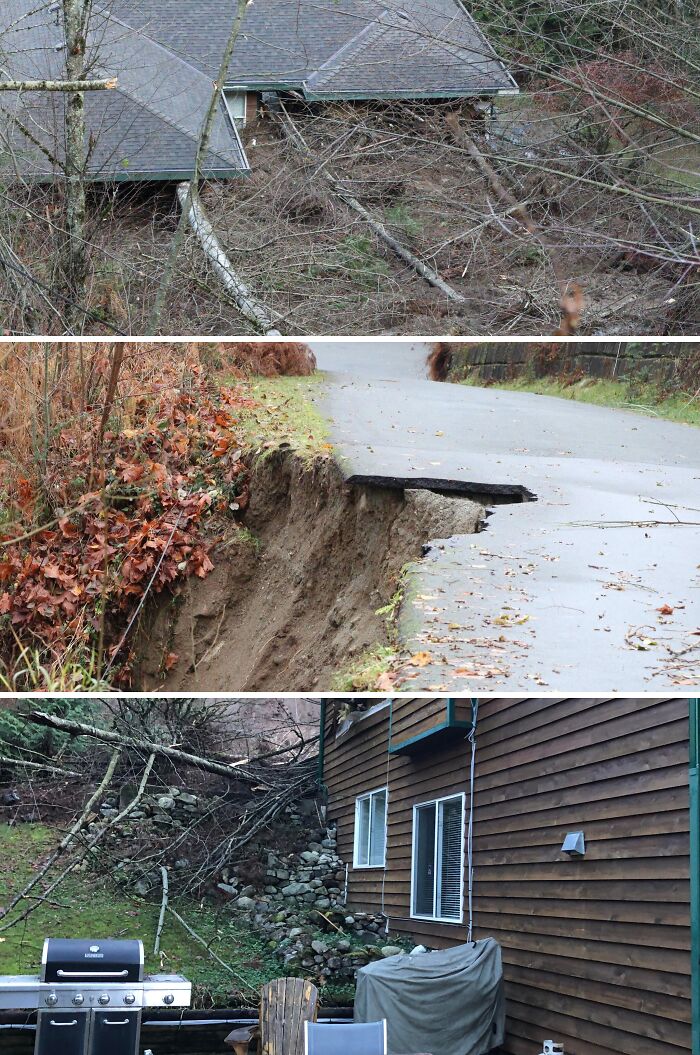 House Meets Landslide: Luckily, No One Was Home and Pets Are Heroes