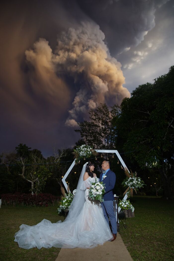 Wedding + Volcanic Eruption = Most Intense 'I Do' Ever