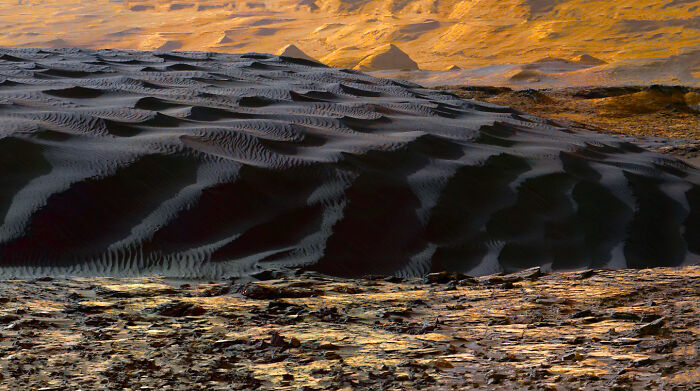 Mars Has Black Sand Dunes Thanks To Volcanic Rock, Unlike Earth’s White Quartz