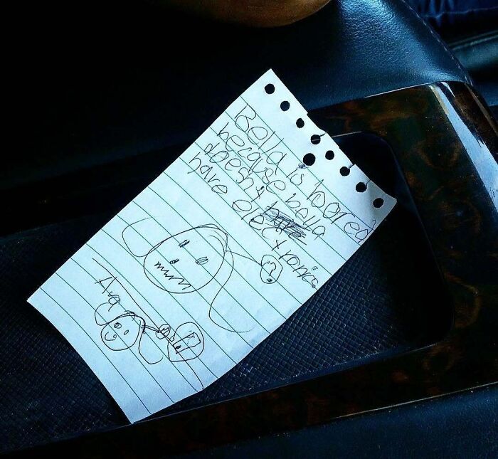 Note Passed Up To The Front Seat