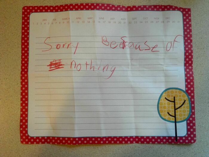 Asked Daughter To Write An Apology Letter, Got This