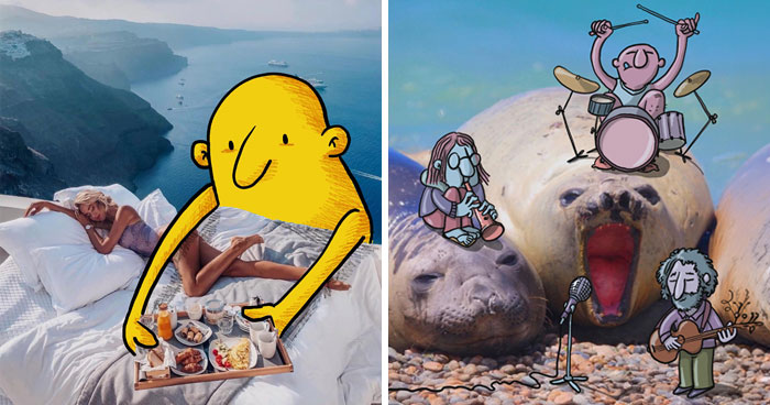 Wait, This Artist Is Drawing Cartoon Magic Right on Strangers’ Photos?! (27 Epic Pics)