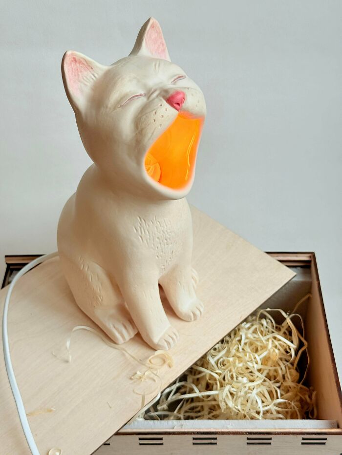 Meet the Ceramic Cat Lamp! Laughs Guaranteed