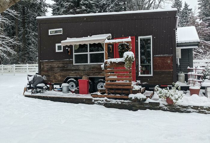 Snowy Tiny House Chic