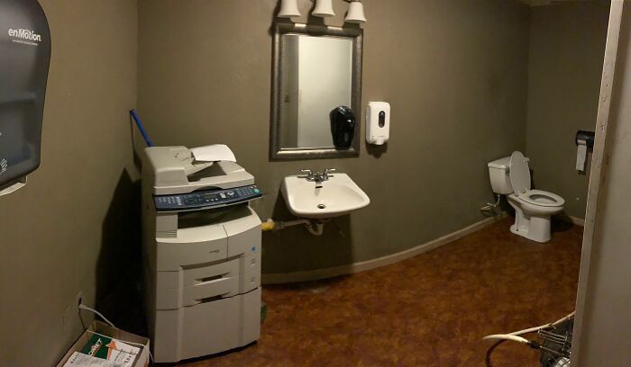 Gas Station Bathroom That’s Definitely Seen Better Days