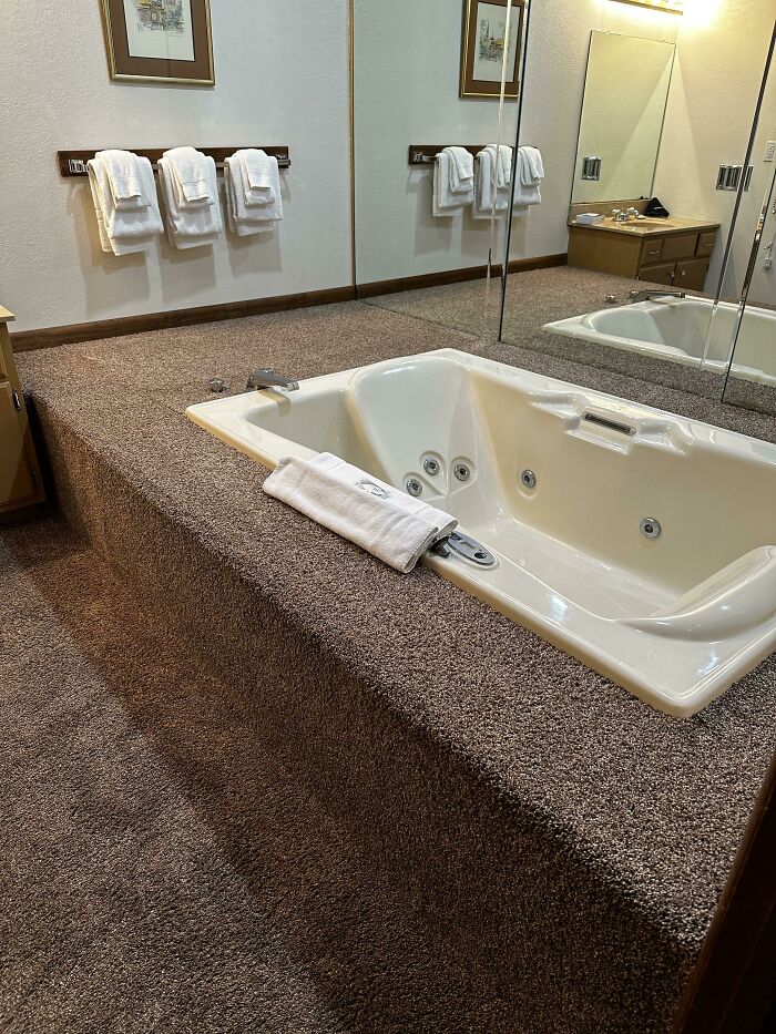 The Infamous Carpeted Bathroom! Yep, It’s Real and Yikes
