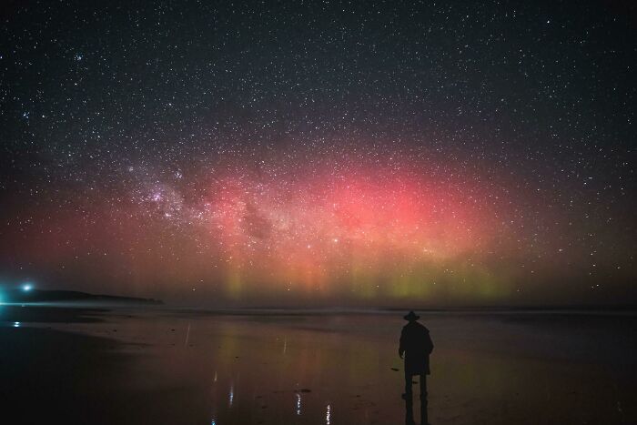 Aurora Australis Lighting Up Phillip Island Last Night