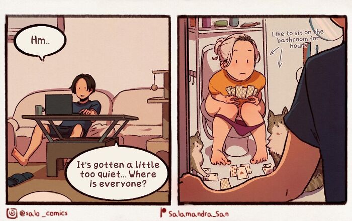 Get Ready To Laugh: Hilarious Anime-Style Comics About Cats, Chaos, And Adulting