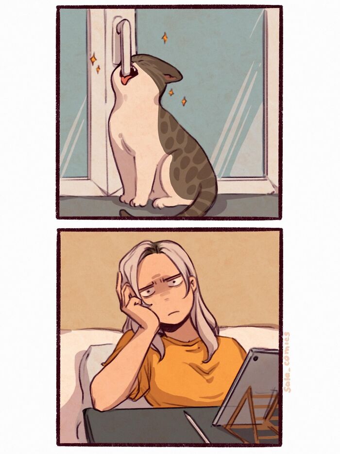 Get Ready To Laugh: Hilarious Anime-Style Comics About Cats, Chaos, And Adulting
