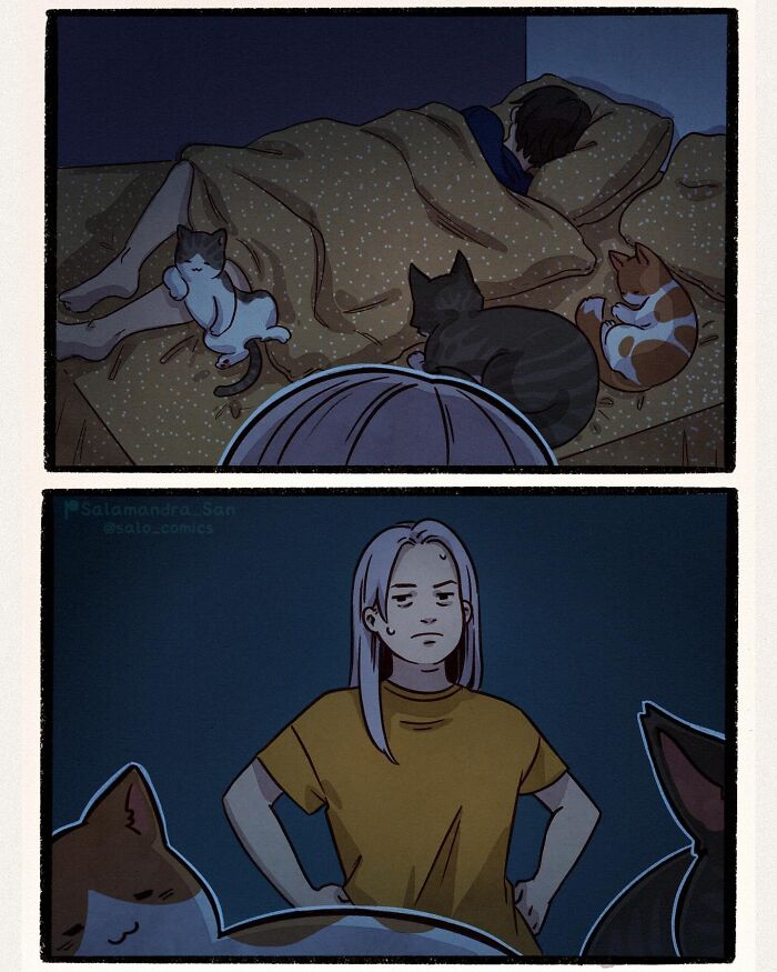 Get Ready To Laugh: Hilarious Anime-Style Comics About Cats, Chaos, And Adulting