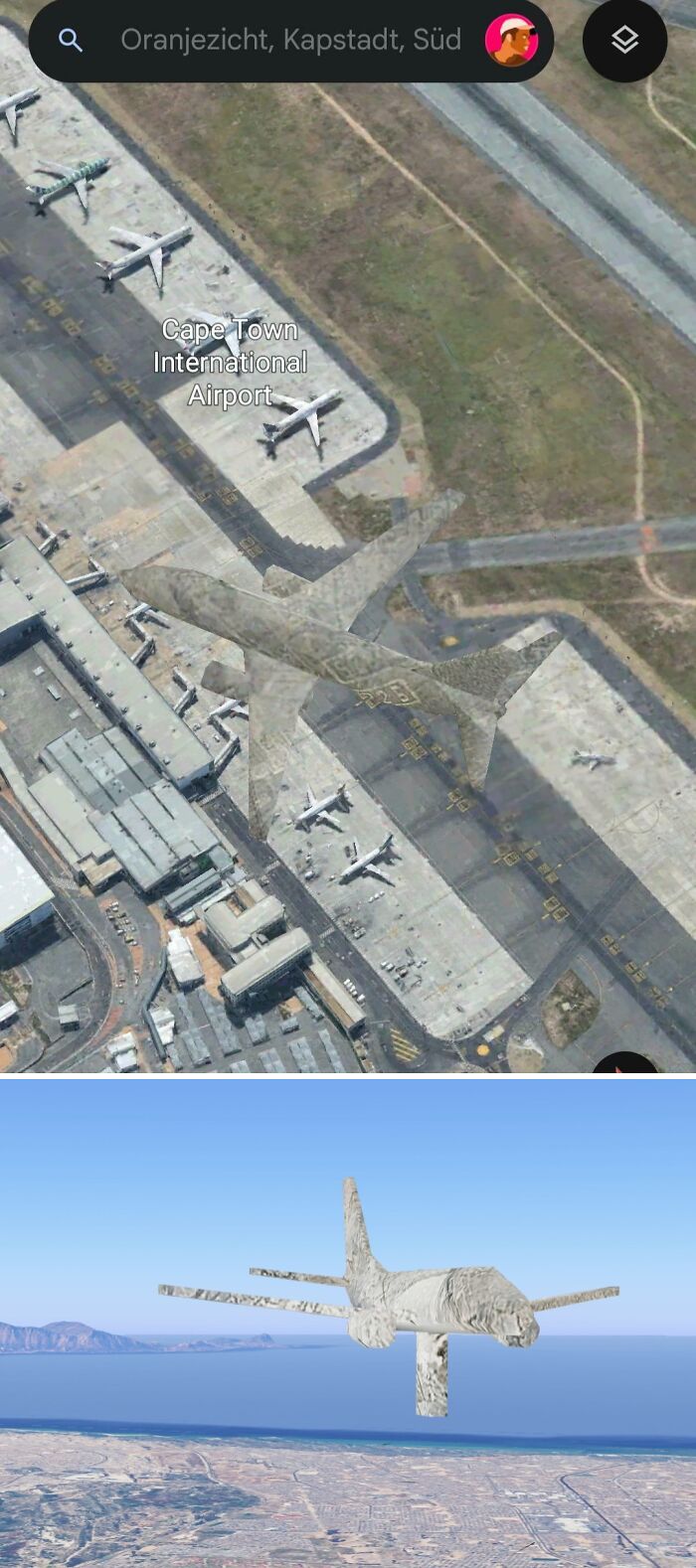 Plane Caught Flying Over Cape Town Airport, Not Photoshopped!