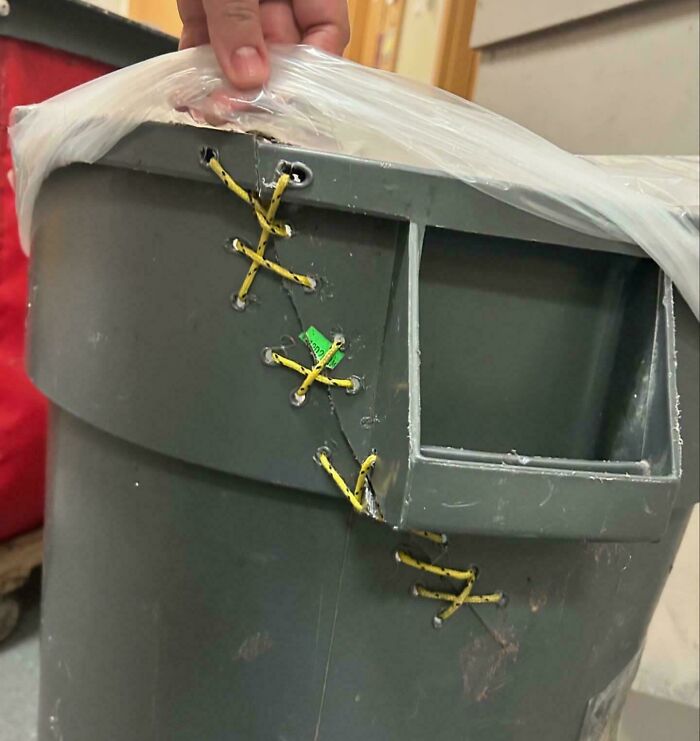 I Work in Low-Income Housing and a Tenant Fixed Our Broken Trash Bin. Yep, Fixed It!