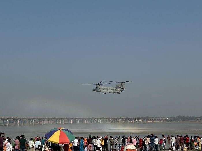 Chinook Made a Rainbow at Sangam - Lucky Shot!