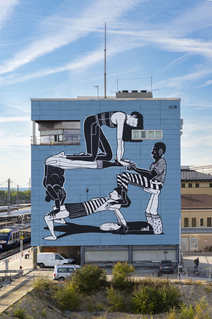 43 Black-and-White Murals by Alex Senna That Make City Walls Way More Interesting