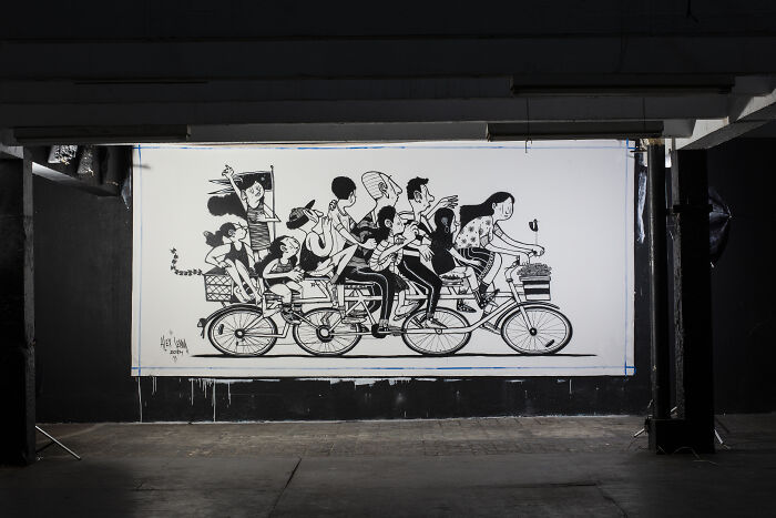 43 Black-and-White Murals by Alex Senna That Make City Walls Way More Interesting