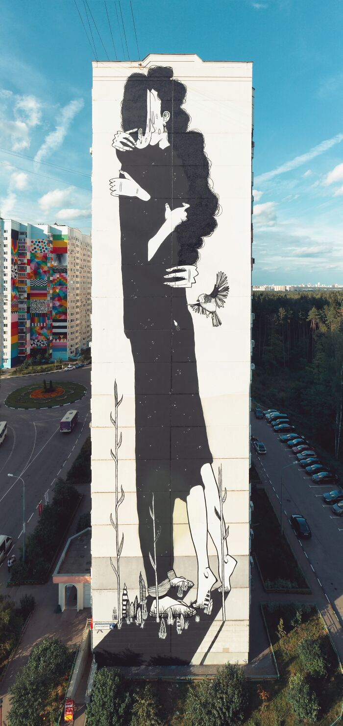 43 Black-and-White Murals by Alex Senna That Make City Walls Way More Interesting