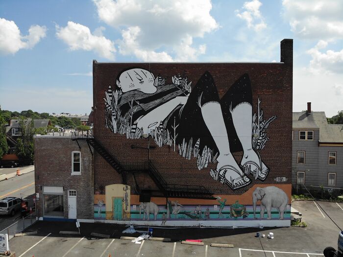 43 Black-and-White Murals by Alex Senna That Make City Walls Way More Interesting