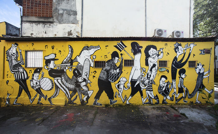 43 Black-and-White Murals by Alex Senna That Make City Walls Way More Interesting