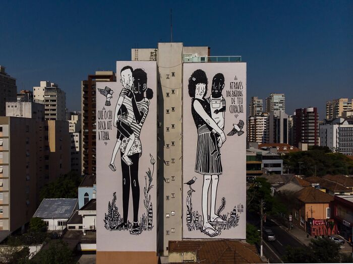 43 Black-and-White Murals by Alex Senna That Make City Walls Way More Interesting