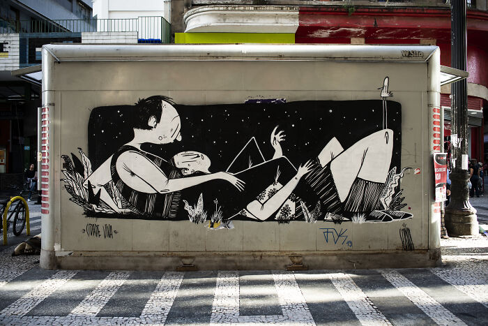 43 Black-and-White Murals by Alex Senna That Make City Walls Way More Interesting