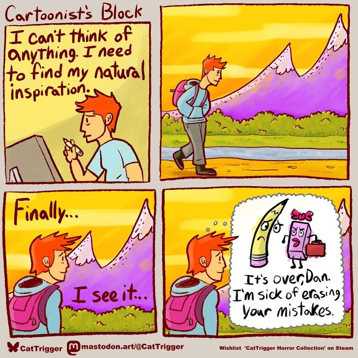 30 Surprisingly Funny Comics That Twist Your Brain (By That Cat Trigger Artist)