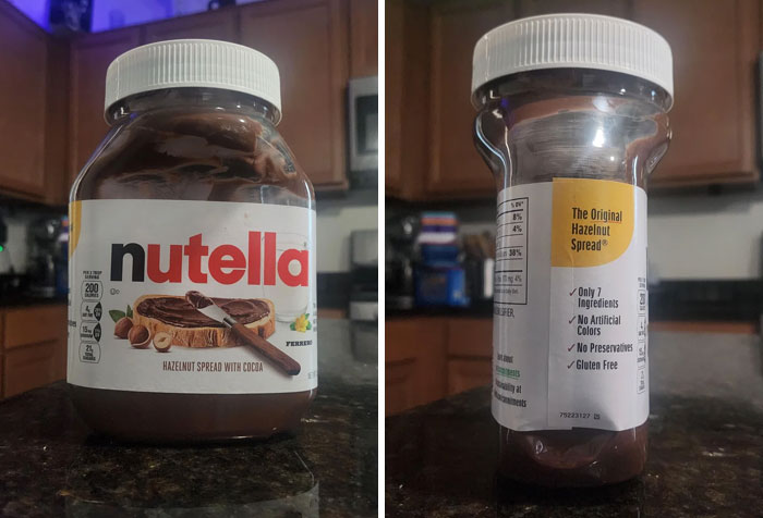 Nutella: The Illusionist! Looks Full from the Front, But Side View Tells Another Story