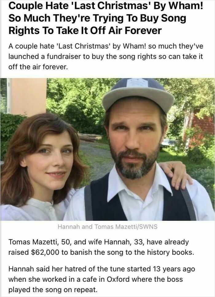 Couple Raised $62k to Kill ‘Last Christmas’ Forever. Seriously.