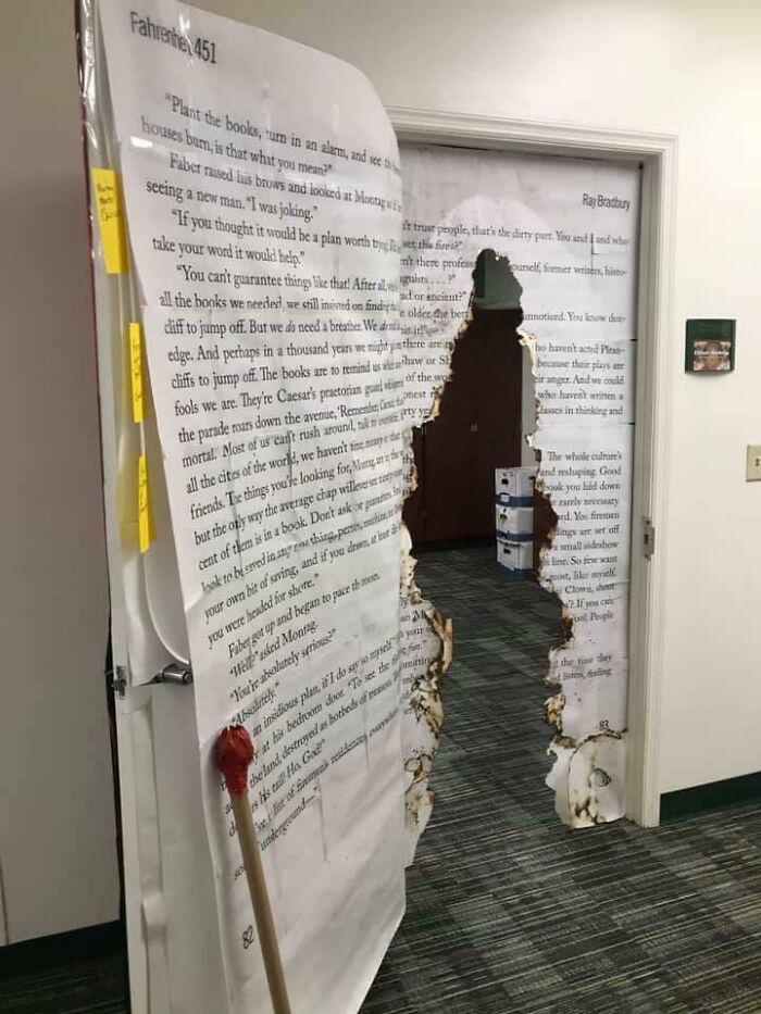 Fahrenheit 451 Door Contest? Yes, Please! Check Out This Wild Office Entrance