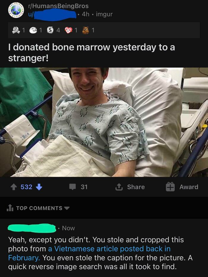 Claiming To Donate Bone Marrow... Nope!