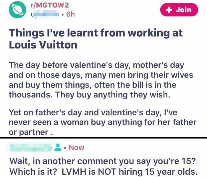 15-Year-Old Louis Vuitton Employee? Sure...