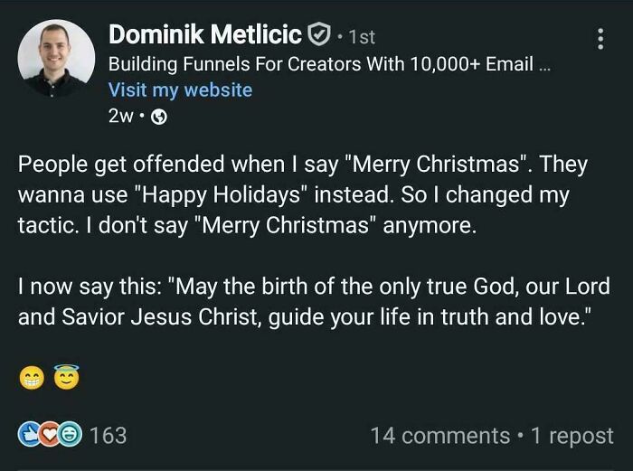 Never Met Anyone Mad Over 'Merry Christmas' Or 'Happy Holidays'