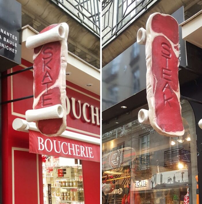 Skate Shop and Butcher Share One Sign and It’s Brilliant