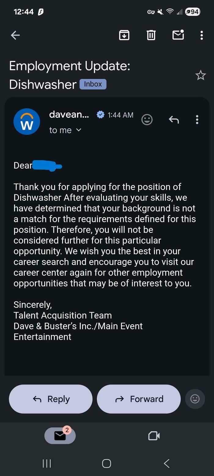 Shocking Rejection Email? Yup, That's Real Life