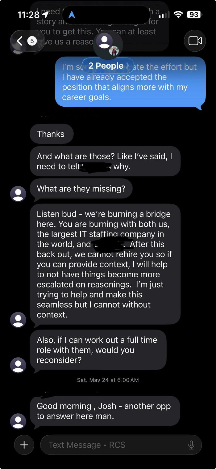 The Texts I Got After I Took The Better Offer