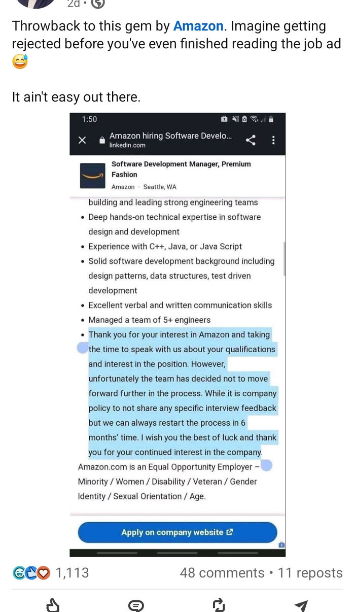Rejected Before I Even Applied