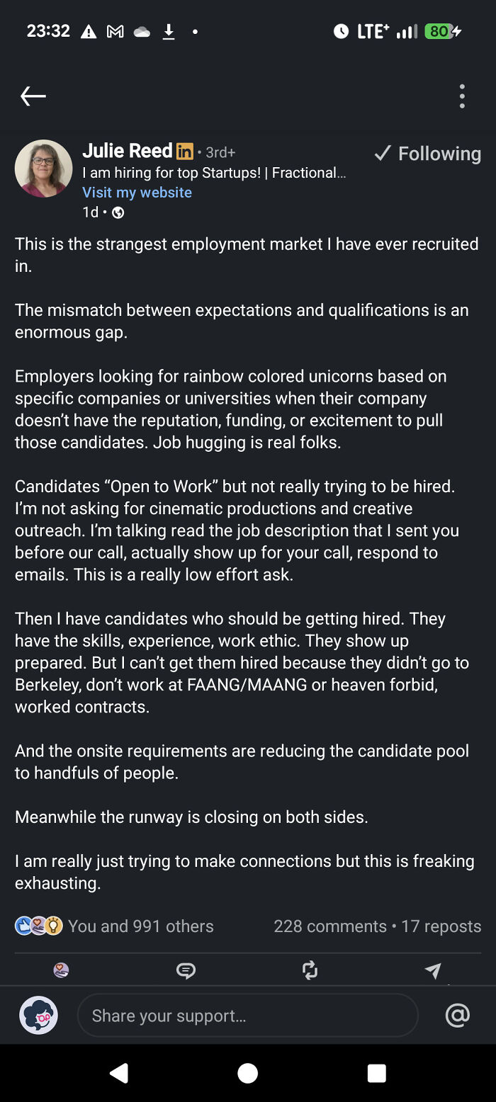 Saw This on LinkedIn and It’s Spot On
