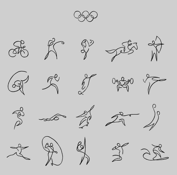 Olympics Icons Made With Just One Single Line. So Simple, So Awesome!